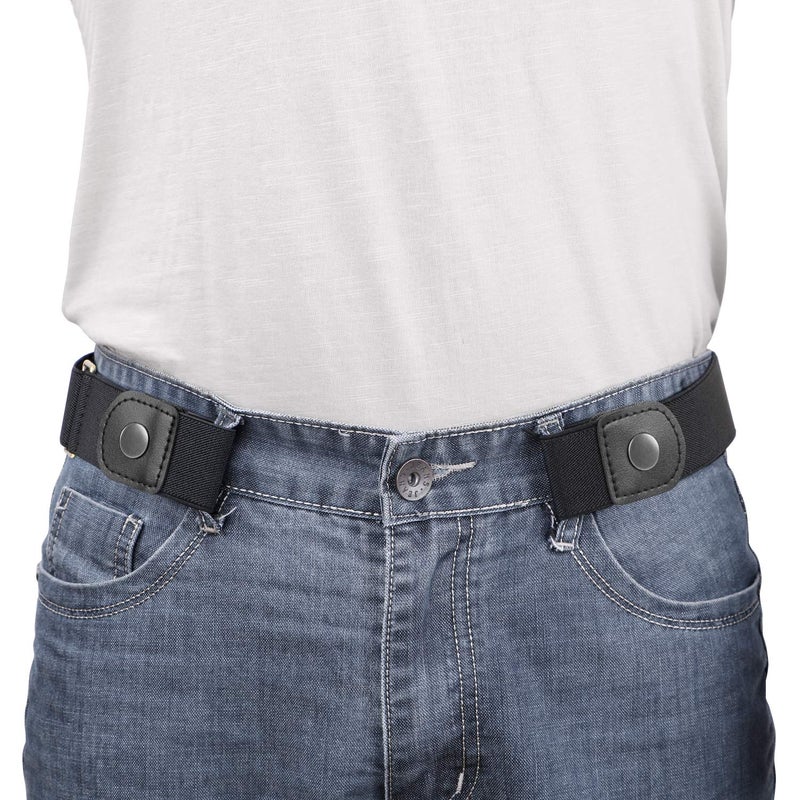 WERFORU No Buckle Elastic Belt for Men Stretch Buckle Free Belt for Jeans Pants 1.38 Inches Wide,B-black,Suit for pants size 30"-48" - Image 1